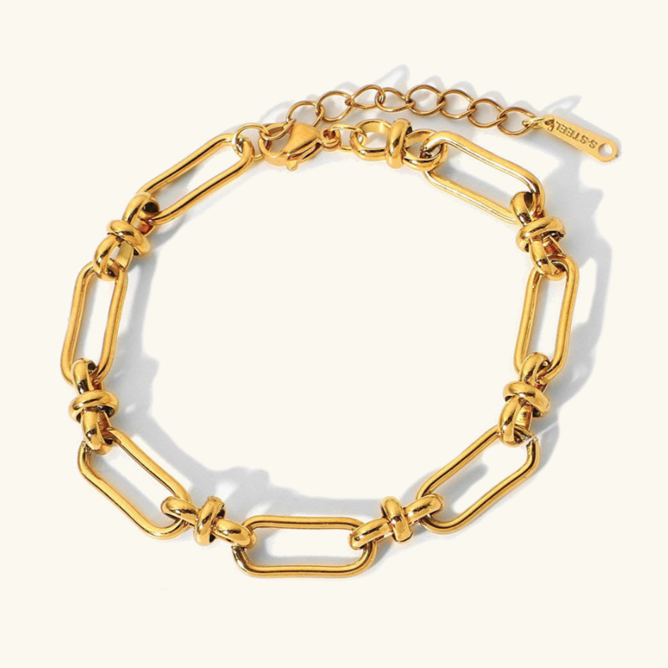 Willa | Bracciale in oro con maglie a graffetta